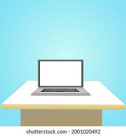ilustración de grafo vectorial de escritorio de trabajo y portátil