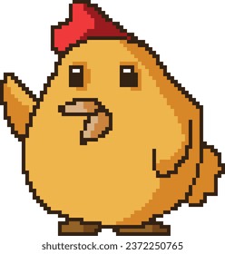 Illustration vector grahic of chiken pixel art