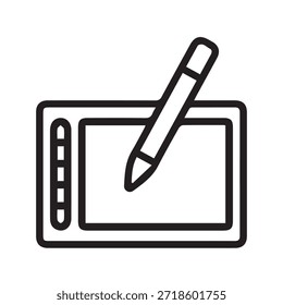 Gráfico de Vector de ilustración de tableta gráfica y pluma