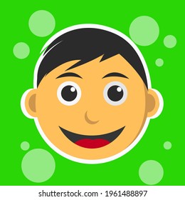 Illustration vector grahpic of happy child's face
perfect for cover of children's books, children's education, stickers, etc.