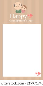 Illustration vector of grandparent's day Background with grandfather and girl love vector, copy space area suitable to place on content with that theme, perfect for letter