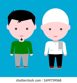 Illustration vector graph of man muslim