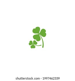 Illustration vector graphic of 2 clover leaf in white bacground