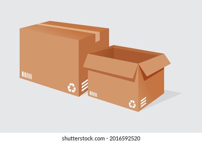 Illustration vector graphic of 2 delivery box on white background perfect for icon business