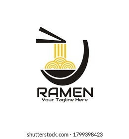 illustration vector graphic of 2 round ramen, being taken using chopsticks, in a bowl, perfect for ramen, noodles, cafe, restaurant, etc.

