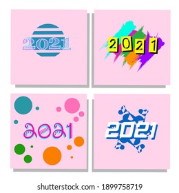 illustration Vector graphic of 2021 in various forms, suitable for templates, posters, wallpapers