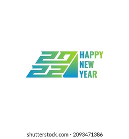  Gráfico vectorial de ilustración de la plantilla de diseño del logo de Año Nuevo Feliz 2022
