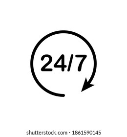 
Illustration Vektorgrafik von 24 7 Etiketten, Tagsymbol