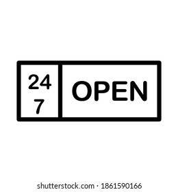 
Illustration Vector graphic of  24 7 label, tag icon