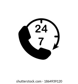 
Ilustración Gráfico vectorial de 24, 7 icono de etiqueta