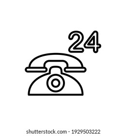 Illustration Vector graphic of  24, 7 label icon