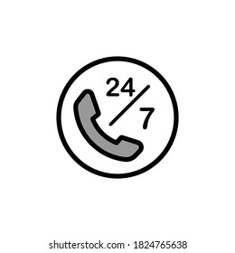 Illustration Vector graphic of 24/7 label icon