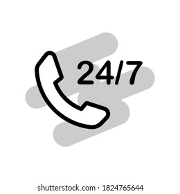 Illustration Vector graphic of 24/7 label icon
