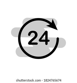 Illustration Vector graphic of 24/7 label icon