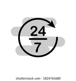 Illustration Vector graphic of 24/7 label icon
