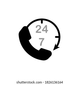 Illustration Vector graphic of 24/7 label icon