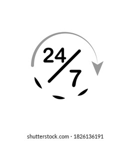 Illustration Vector graphic of 24/7 label icon