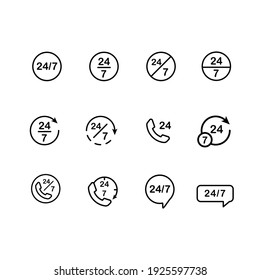 Illustration Vector graphic of 247 label icon