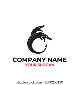 gráfico vectorial de ilustración para el logotipo de 3 dragones