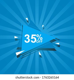Gráfico vectorial de ilustración de 35% de descuento. Perfecto para la promoción de ventas
