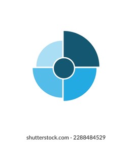 Illustration vector graphic of 3d hd blue half circle diagram. modern 3d style design. suitable for use for presentations, power point, study, etc. design vector templates.