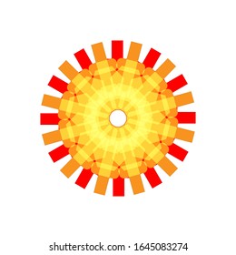 illustration vector graphic of 3D lace ornament in glossy red on isolated white background