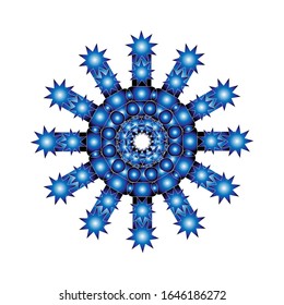 
illustration vector graphic of 3D lace ornament in glossy blue on isolated white background. fit for logo, icon, symbol, etc