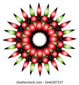 
ilustración vectorial de adorno de encaje 3D en rojo brillante sobre fondo blanco aislado. para el logotipo, icono, símbolo, etc.