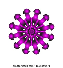 illustration vector graphic of 3D lace ornament in glossy red on isolated white background. Geometric Mandala Design. fit for logo, icon or symbol, etc