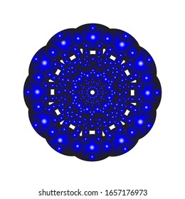 illustration vector graphic of 3D lace ornament in glossy blue on isolated white background. Abstract coloring hand drawn mandala vector design. fit for logo, icon or symbol, etc