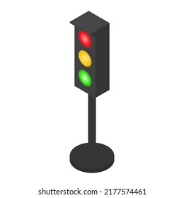 Ilustración vectorial gráfica de luz de tráfico 3d isométrica. Adecuado para el contenido del transporte.