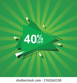 Vektorgrafik der Illustration von 40 % Rabatt. Perfekt für Verkaufsförderung