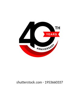 Illustration vector graphic of 40 years anniversary logo design template 
