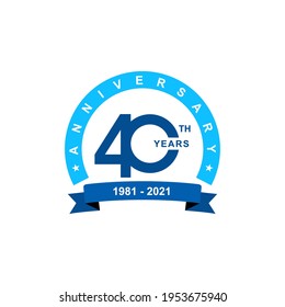 Gráfico vectorial de ilustraciones de la plantilla de diseño del logo de 40 años 