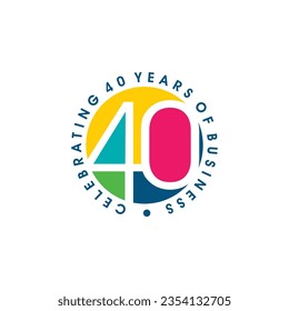 Gráfico vectorial de ilustraciones de la plantilla de diseño del logo de 40 años