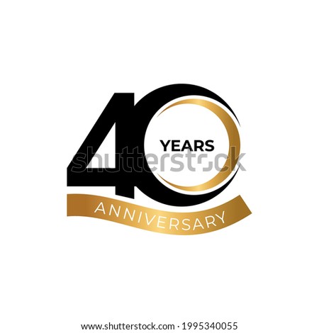 Illustration vector graphic of 40 years anniversary logo design template 