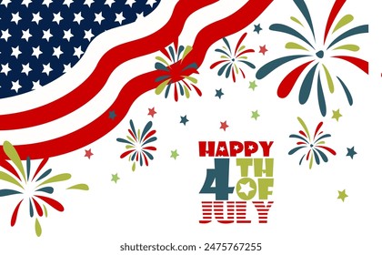 Illustration vector graphic of a 4th of July Independence Day background. Suitable for 4th of July Independence Day posters, banners, flyers, backgrounds, and templates