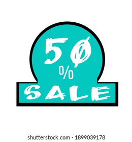 illustration vector graphic 50% sale promotion board, suitable for events for the sale of food, clothing and others