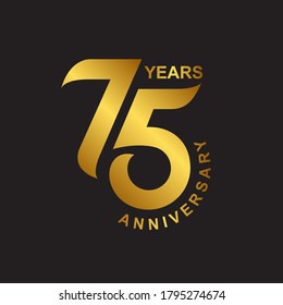 Illustration vector graphic of 75 years anniversary logo design template