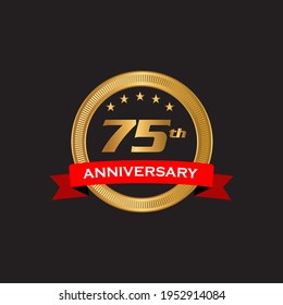 Gráfico vectorial de ilustraciones de la plantilla de diseño del logo de 75 años