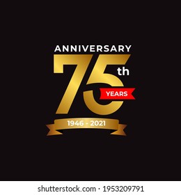 Illustration vector graphic of 75 years anniversary logo design template