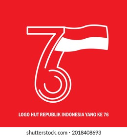 Illustration vector graphic of the 76th independence logo of the republic of Indonesia good for templates,independence logos,etc