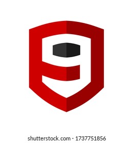 illustration vector graphic of 9 shield logo
