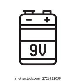 Illustration vector graphic of 9 Volt Battery Icon