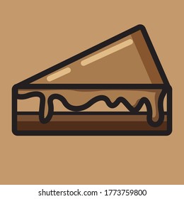 Illustration, Vektorgrafik über Cheesecake. Geeignet für Design-Themen für Junk Food.