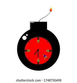Illustration vector graphic about deadline. Perfect for sticker, background and education image.