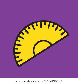 illustration vector graphic about ruler arc. suitable for back to school design themes.