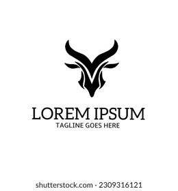 Ilustración vectorial gráfico de la forma del logotipo abstrack bull de la cabeza