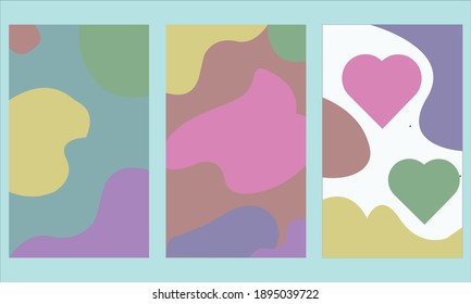 Vektorgrafik von abstrakten Kunsthintergründen mit geometrischer Vorlage mit Symbolen für Herz oder Liebe, gut für das Design von Hintergrundplakaten