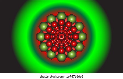 Vektorillustration-Grafik auf abstraktem Hintergrund. Moderne Dekorfarben Mandala